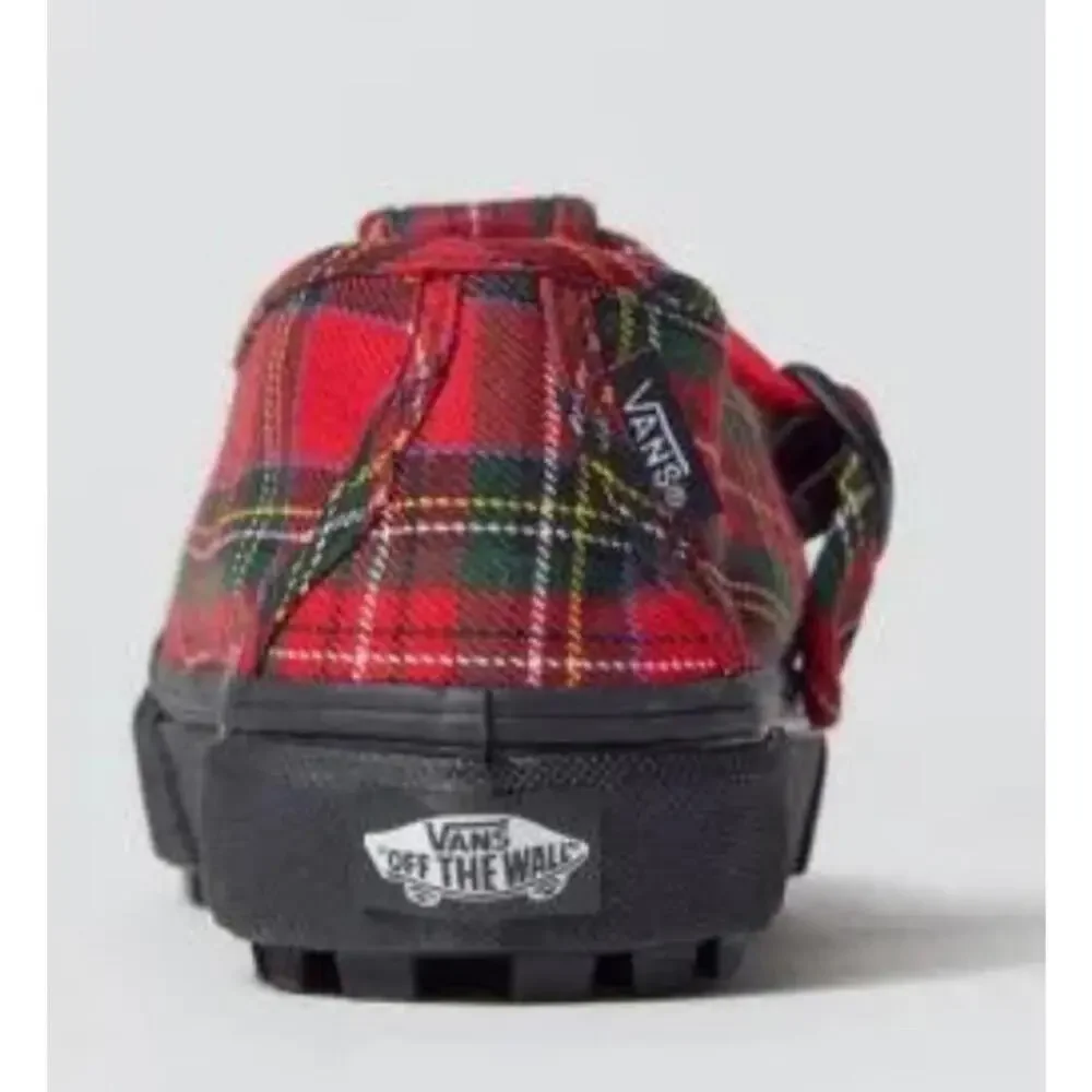 Womens size 7.0 VANS style 93 Mary Janes Red Plaid Mens 5.5 Boho Mod School NWOB - Picture 2 of 9